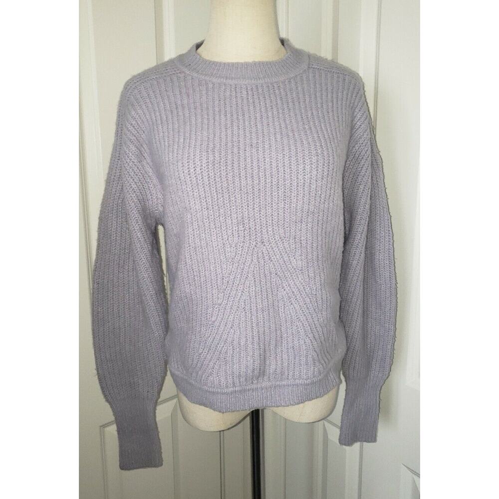 Aqua Crewneck Sweater in Lilac Women size X-Small NWOT Fits Relaxed New
